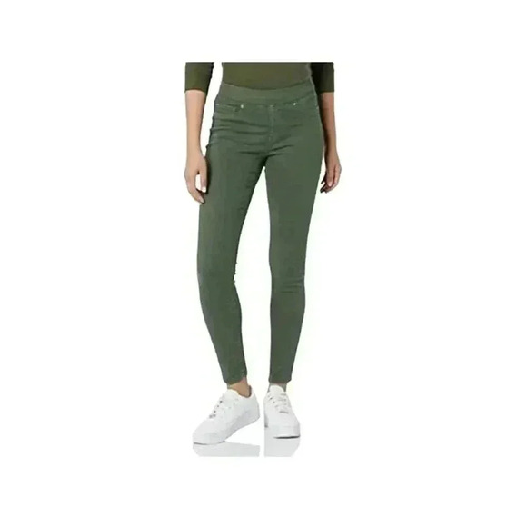 Amazon Essentials Women's Khaki Green Poly/Spandex Stretch Pull On Jeggings NEW - Picture 1 of 14